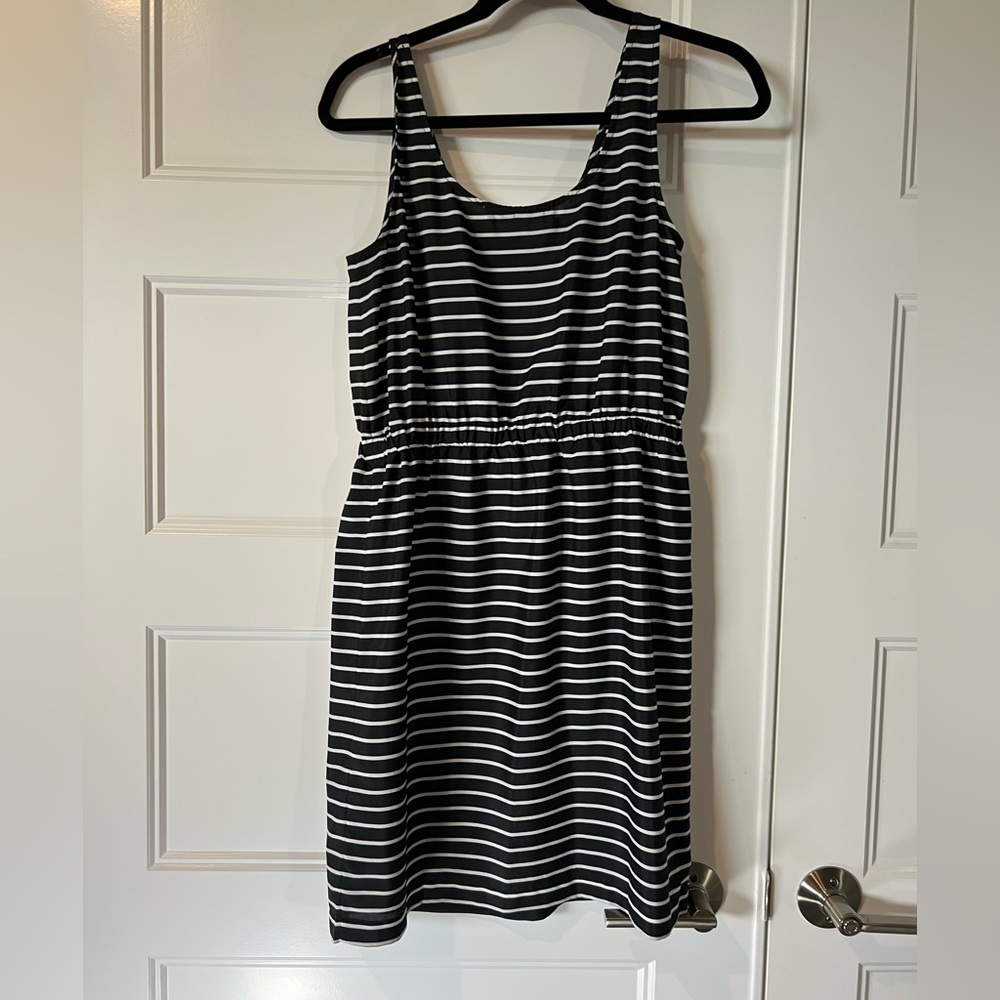 Loft-Black and white mini dress, size small